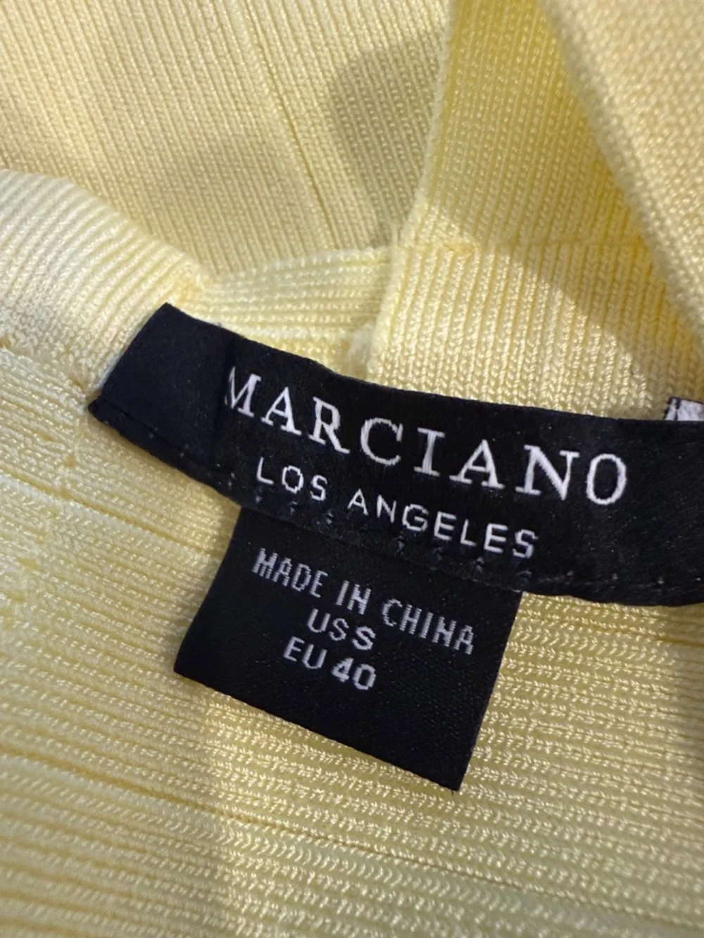 Marciano Yellow Cross-Back Midi Bodycon Dress - Picture 4 of 4